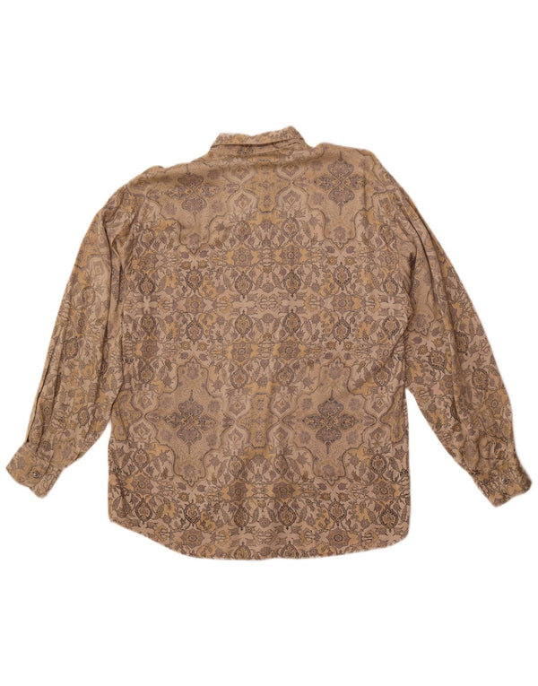 SOY. & Company Camisa para hombre Large Brown Paisley Viscosa