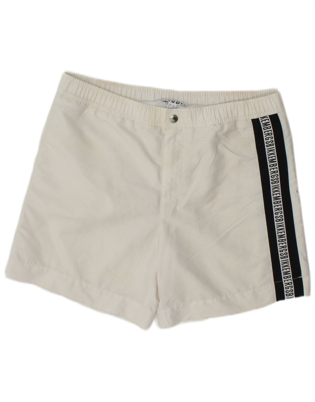 Bikkembergs Bañador con gráfico para hombre, talla grande, poliéster blanco