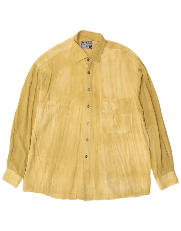 Camisa Rudnick para hombre talla 41 viscosa amarilla grande