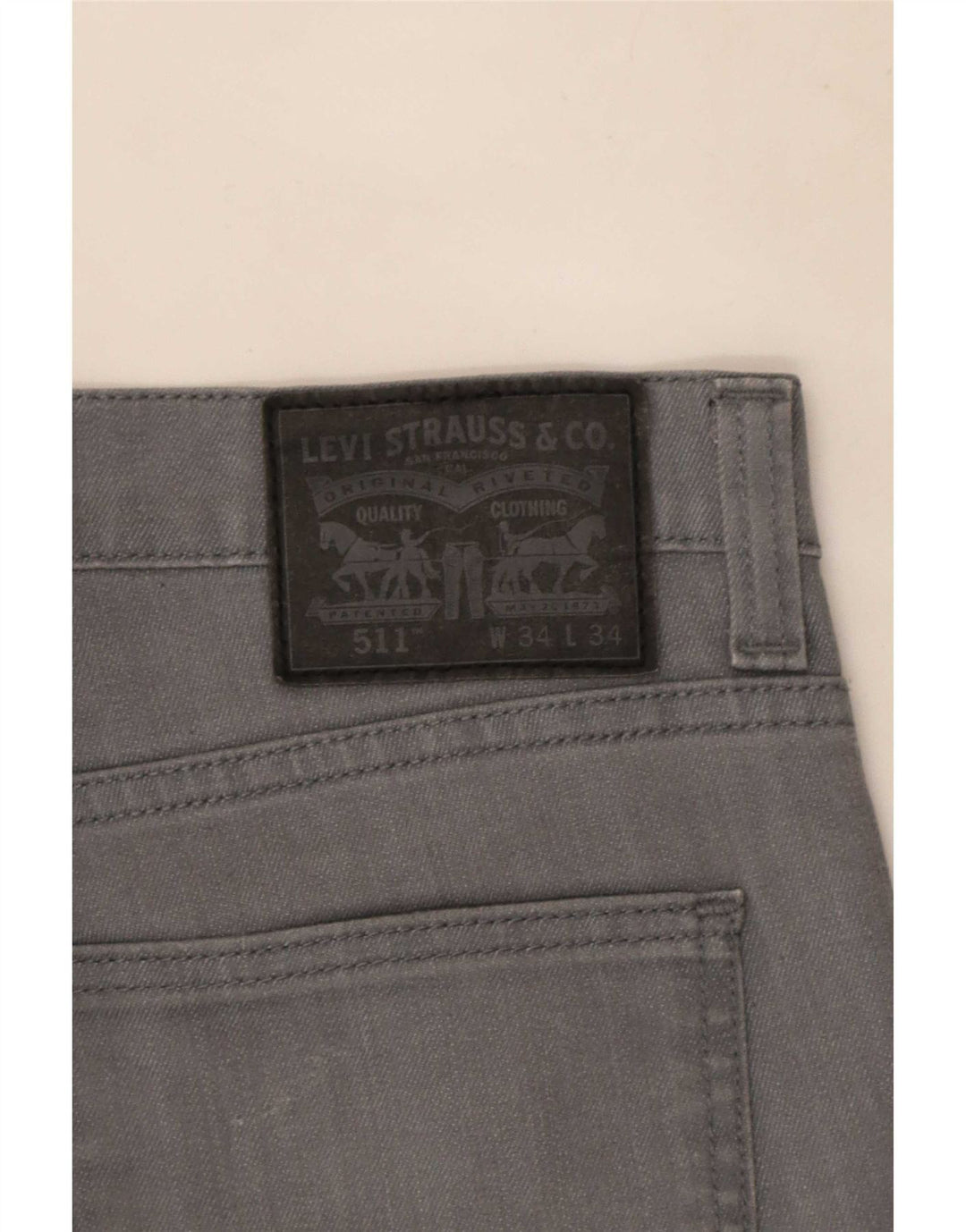 Levi's Hombre 511 Slim Jeans W34 L34 Algodón Gris