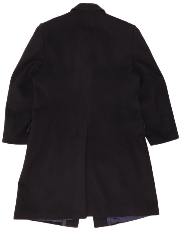 VINTAGE Abrigo para hombre Reino Unido 44 2XL Lana azul marino