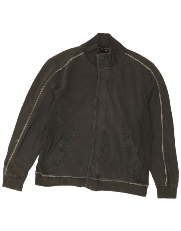 Calvin Klein Jeans Mens Graphic Chándal Top Chaqueta 2XL Caqui Algodón