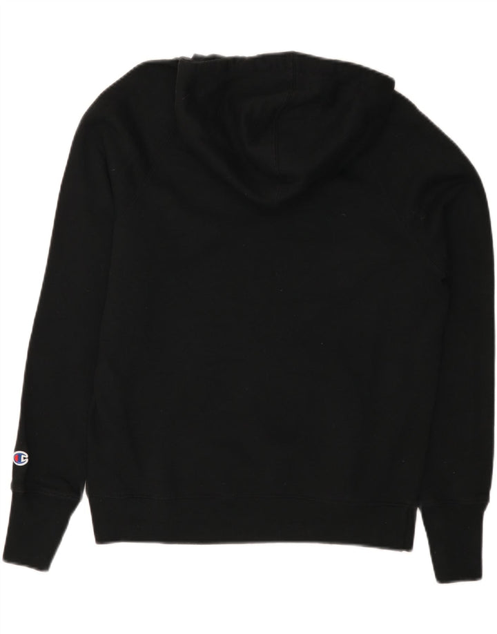 CHAMPION Jersey con capucha gráfica para mujer Pequeño Poliéster negro