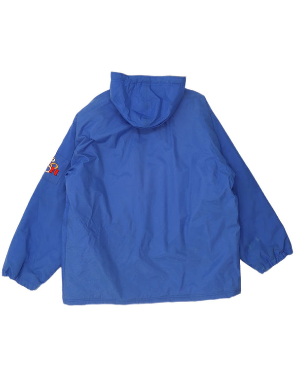 Reebok Chaqueta cortavientos con capucha gráfica para hombre UK 42 XL Poliamida azul