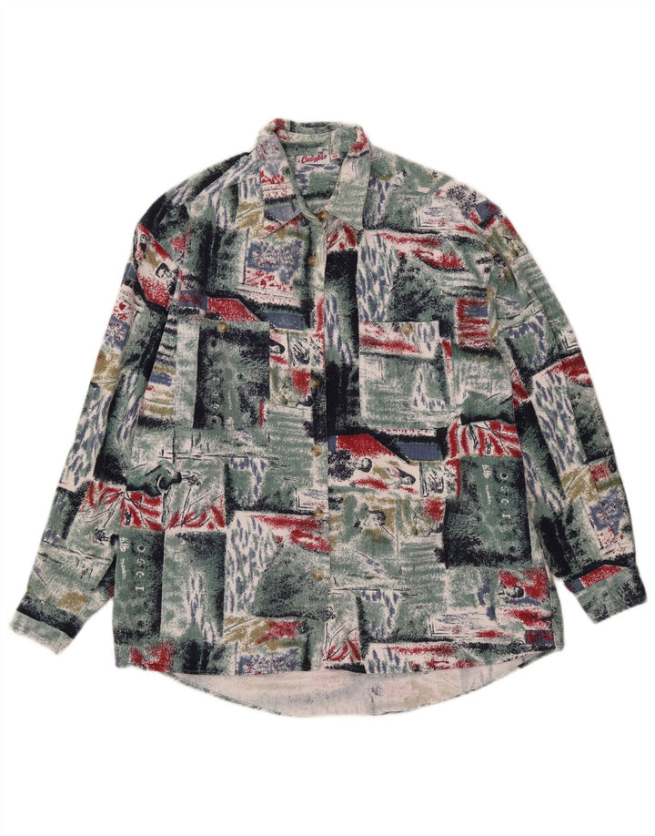 Camisa de franela para hombre Calypso Talla 40 Algodón patchwork multicolor mediano