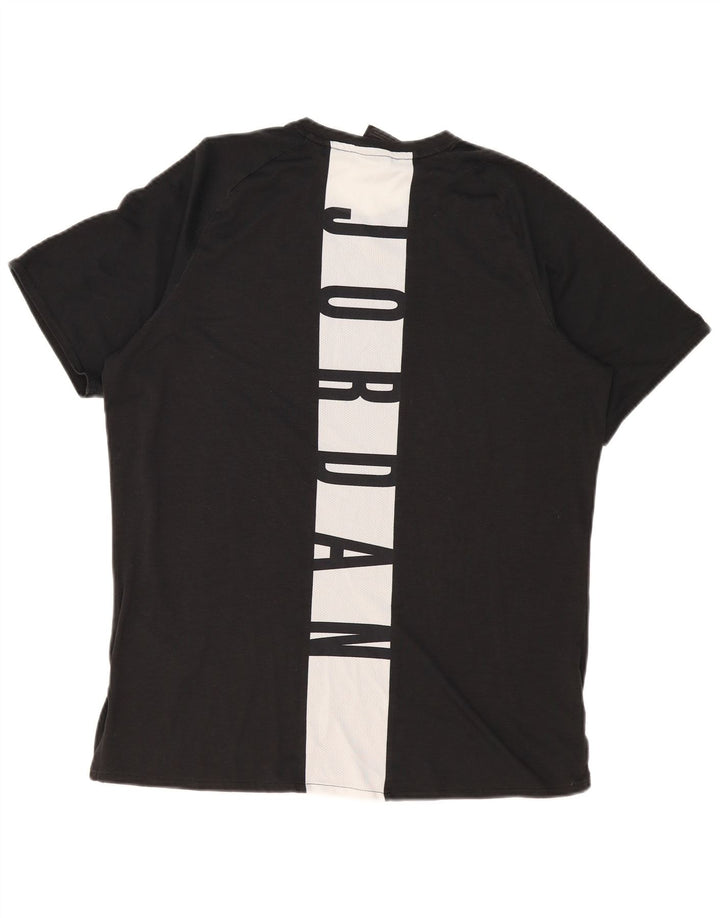 Jordan - Camiseta con gráfico Dri Fit para hombre, talla grande, color negro, poliéster