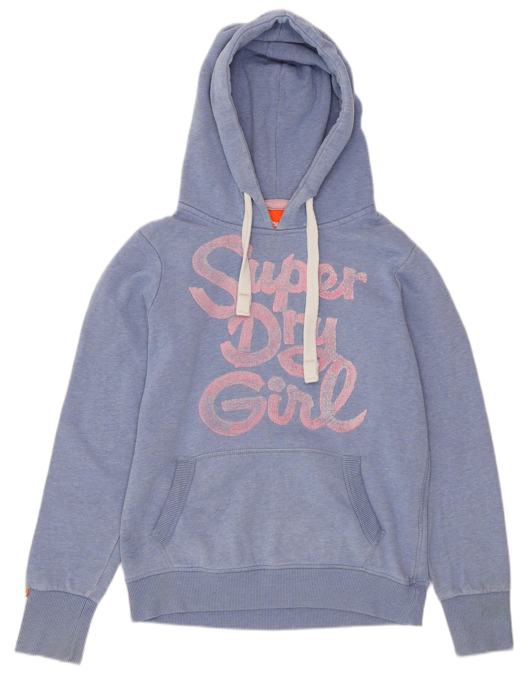 SUPERDRY Jersey con capucha gráfica para mujer UK 44 Algodón moteado azul medio