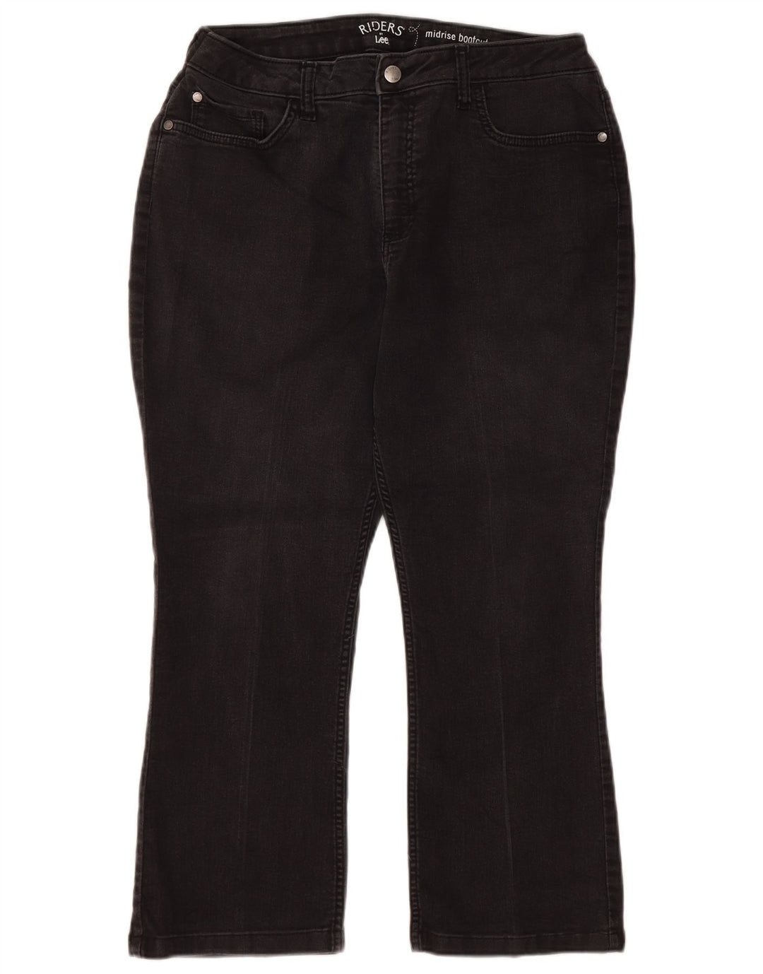 LEE Vaqueros recortados con corte de bota para mujer Riders de talle medio US 14 XL W32 L24 Negro