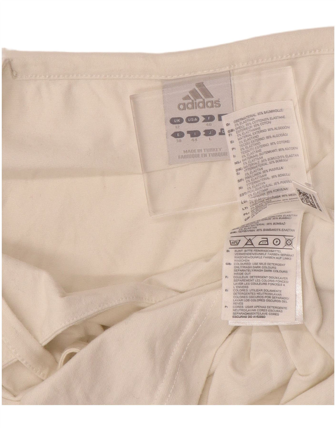 ADIDAS Top corto de tirantes para mujer UK 12 Mediano de algodón blanco roto