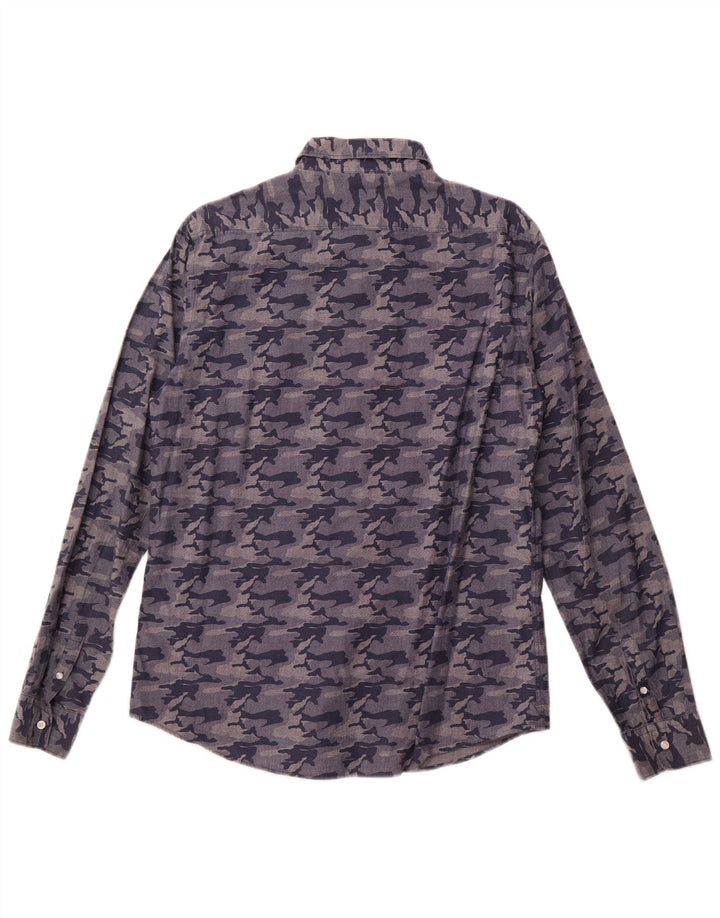 Camisa para hombre Sun68 Grande Azul marino Camuflaje Algodón