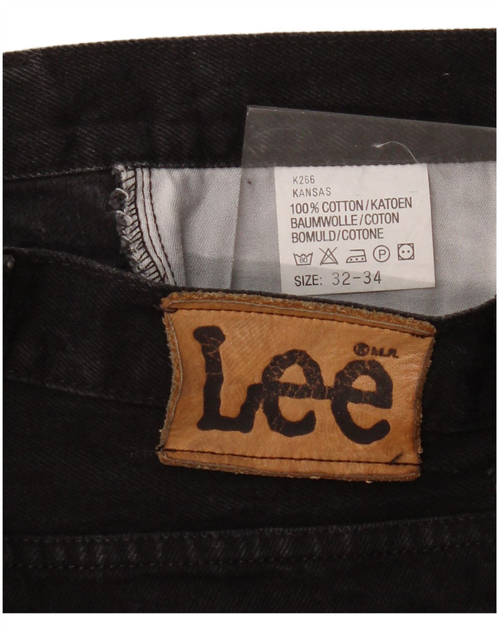 Lee Vaqueros rectos Kansas para hombre W32 L30 Algodón negro