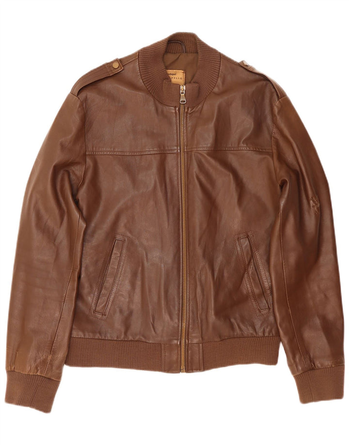 Conbipel Chaqueta de cuero para hombre IT 52 Cuero marrón grande