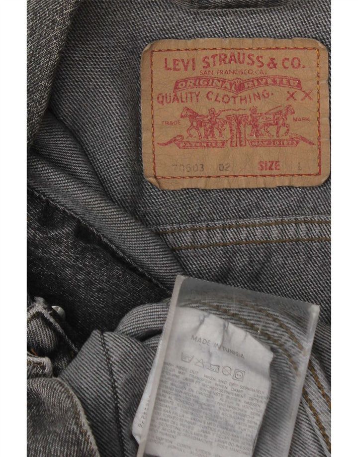 Levi's Chaqueta vaquera para hombre Reino Unido 40 Algodón gris grande