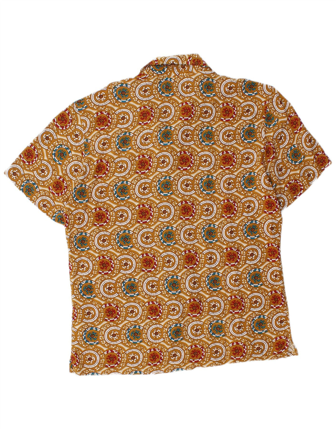 Camisa Pull & Bear Hombre Manga Corta Viscosa Geométrica Beige Medio