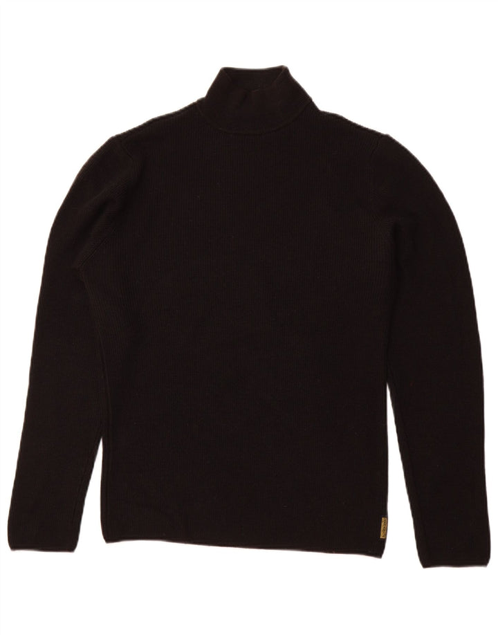 ARMANI JEANS Jersey con cuello alto para hombre, jersey de lana negra mediana