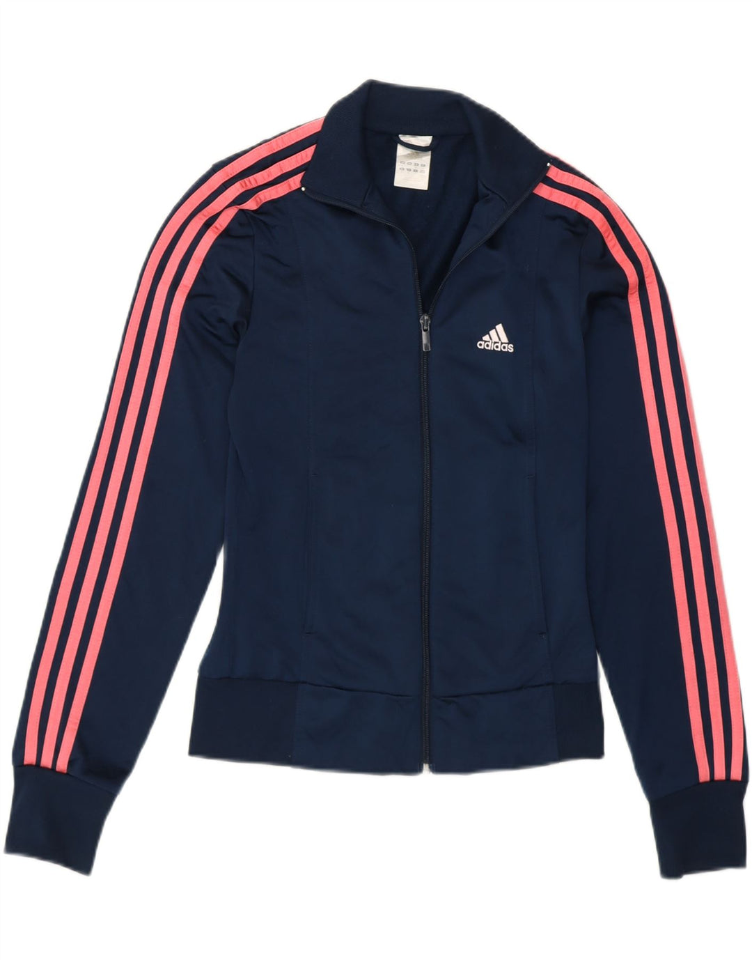 Adidas Mujer Chándal Top Chaqueta UK 8 Pequeño Azul Marino Poliéster