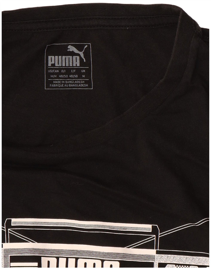 PUMA Camiseta gráfica para hombre Top mediano negro