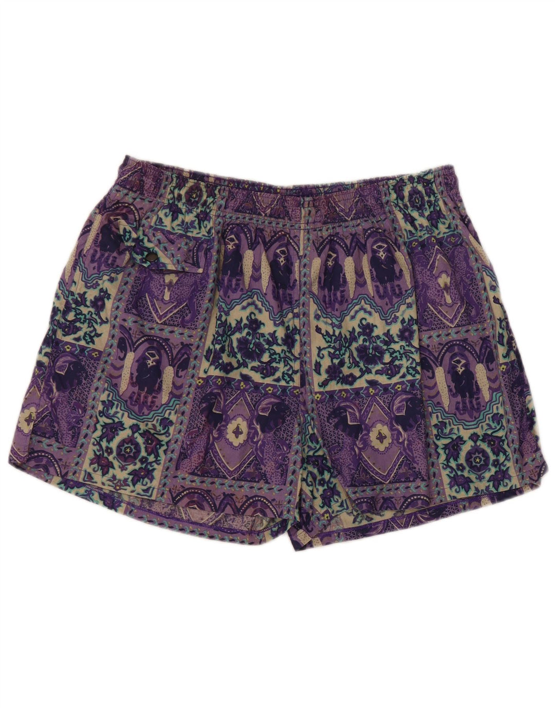 Equipe Bañador para Mujer UK 40 Grande Púrpura Patchwork Algodón