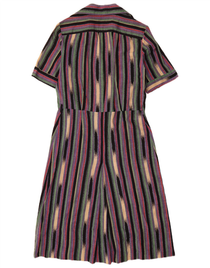 Vestido vintage de mujer acampanado IT 44 Rayas medianas multicolores