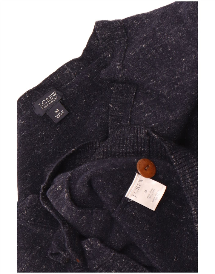 J. Crew Suéter tipo cárdigan ajustado para hombre de lana moteada en azul marino medio