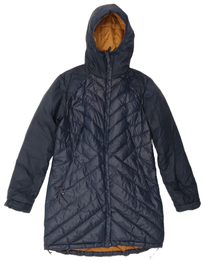 MAMMUT Abrigo acolchado con capucha para mujer UK 40 Medio Azul marino Poliéster