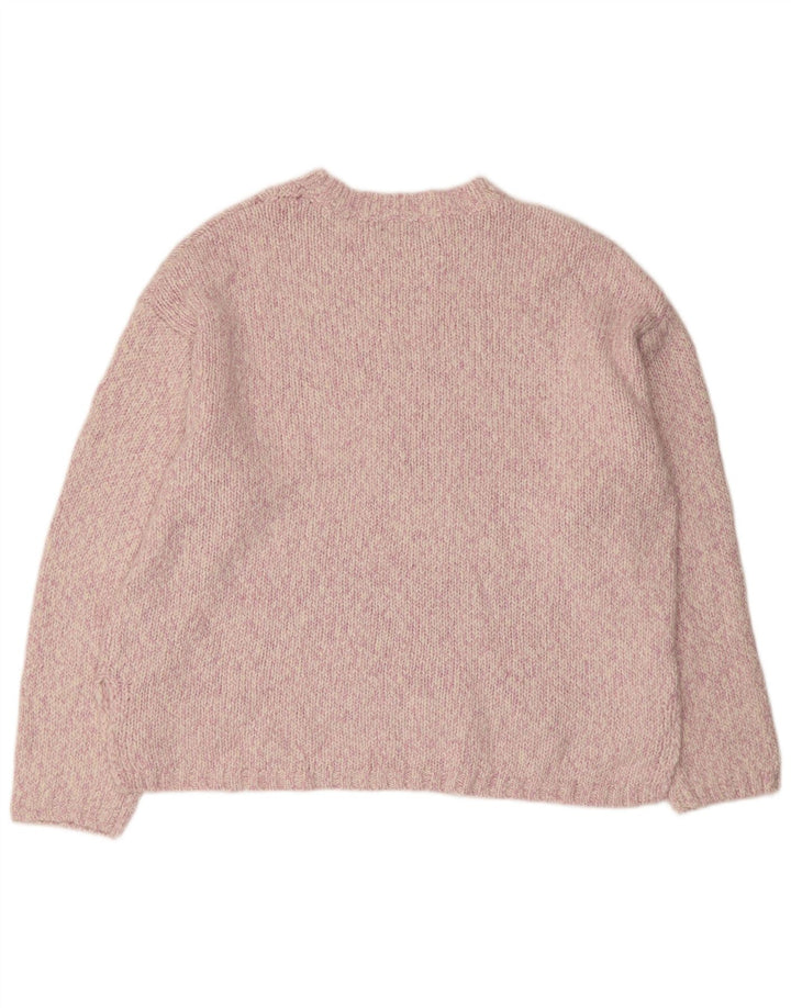 MARKS & SPENCER Jersey de cuello redondo para mujer UK 40 XL Rosa moteado