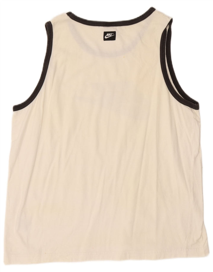 NIKE Camiseta sin mangas gráfica para hombre UK 46/47 XL Off White Cotton