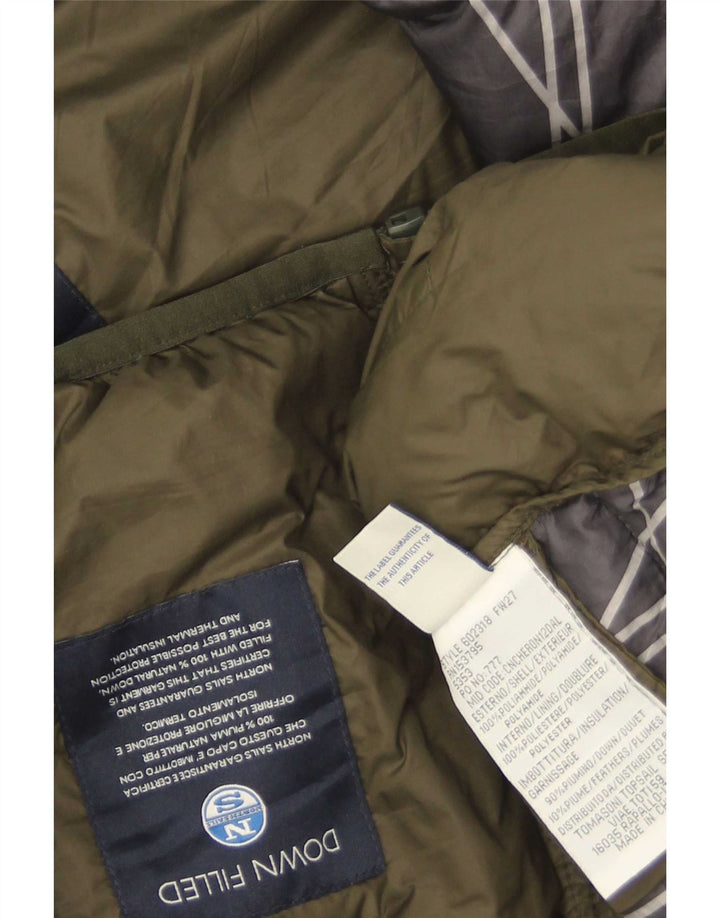 North Sails Chaqueta acolchada con capucha para hombre UK 40 Large Caqui Poliamida
