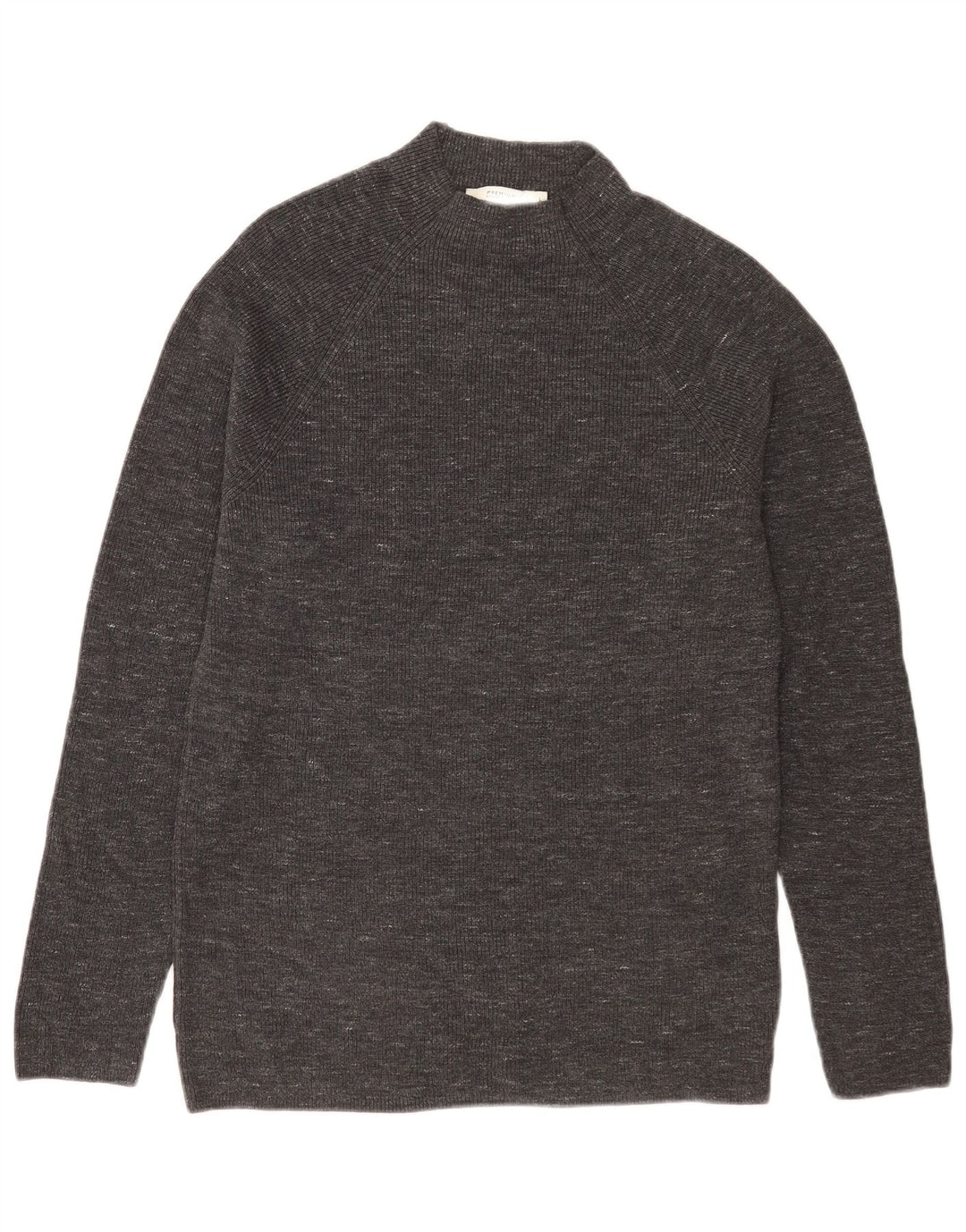 Jack & Jones Jersey con cuello alto para hombre de algodón moteado gris grande