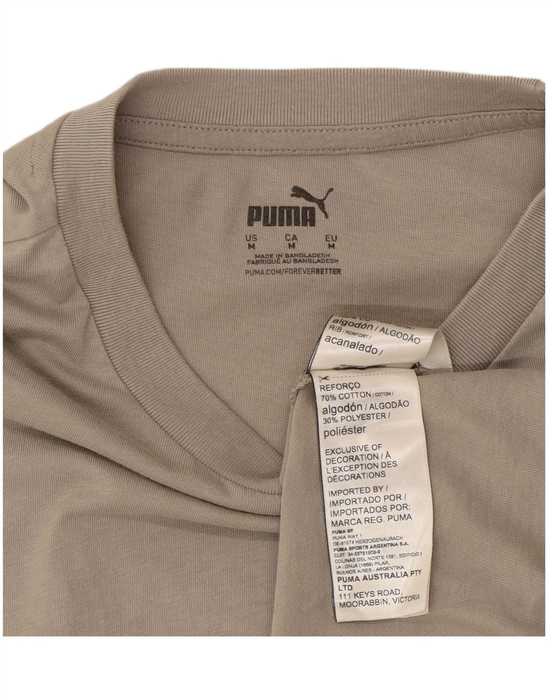 Puma Camiseta gráfica para hombre Top de algodón gris medio