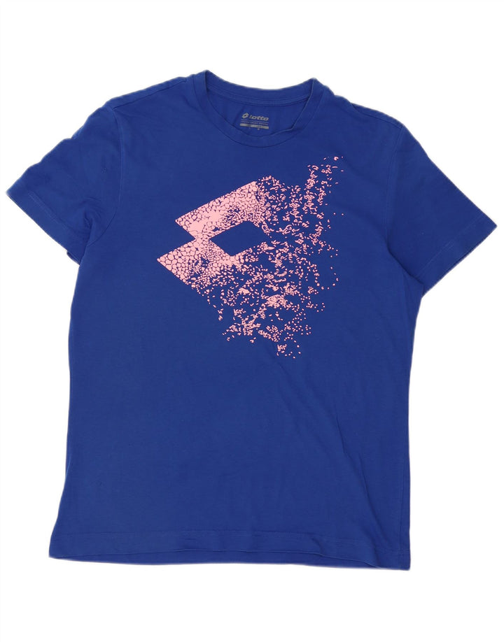 Lotto - Camiseta gráfica para hombre, talla grande, algodón azul