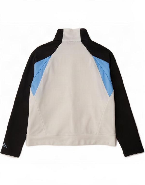 Kappa Mujer Chándal Top Chaqueta UK 40 Grande Blanco Colorblock Poliéster