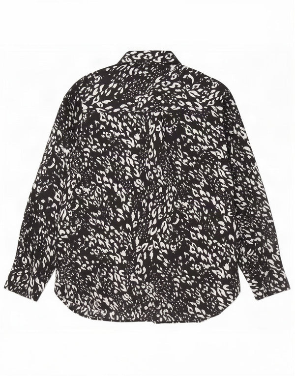 Marks & Spencer Blusa para mujer UK 42 Mediana Estampado animal negro