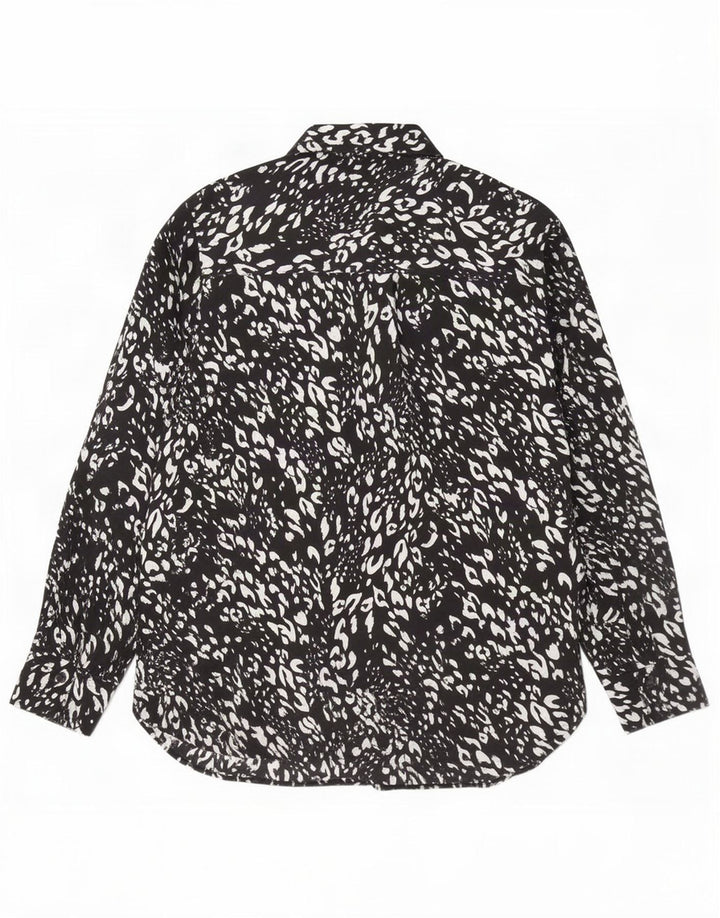 Marks & Spencer Blusa para mujer UK 42 Mediana Estampado animal negro