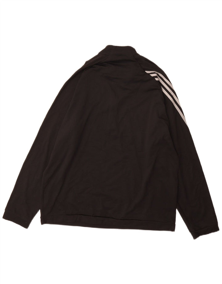 Adidas - Chándal con cremallera y cuello para hombre, talla grande, poliéster negro