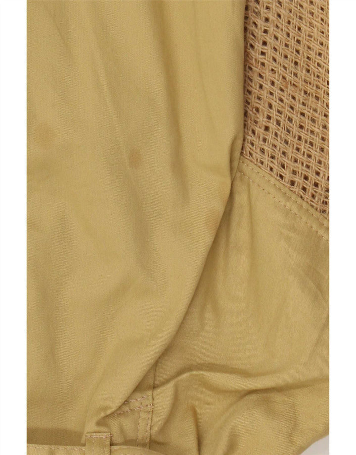 Vintage mujer Batwing Bomber Chaqueta Reino Unido 14 Algodón Amarillo Medio