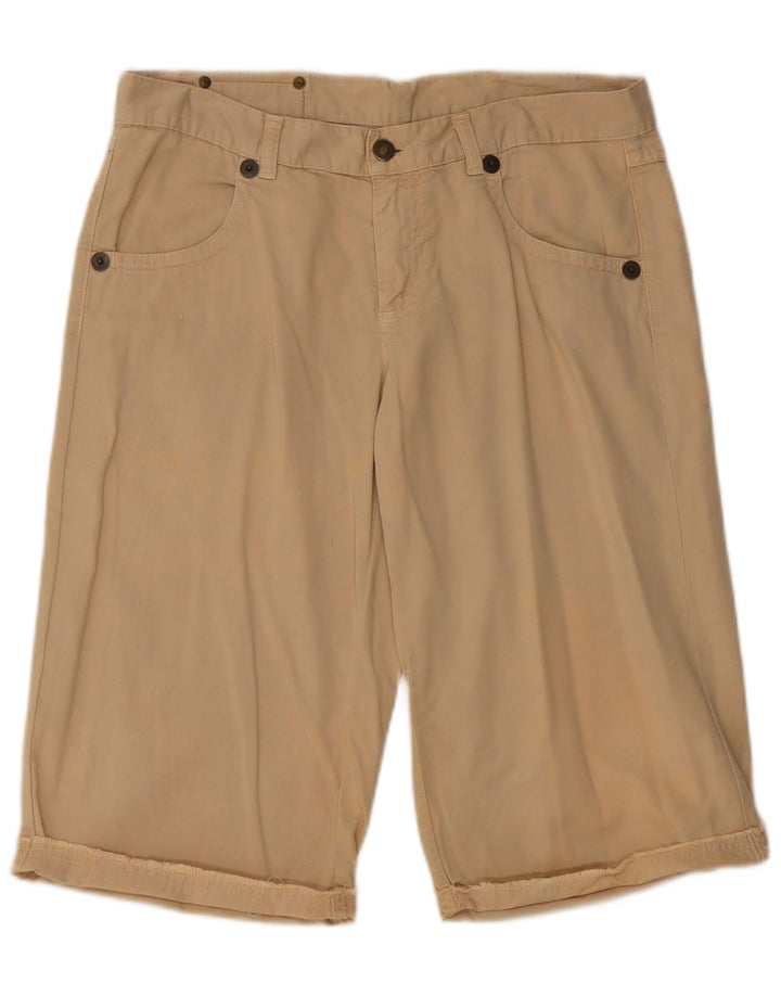BENETTON Bermudas para mujer IT 42 Medium W32 Algodón beige