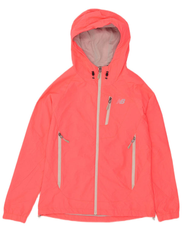 New Balance Chaqueta impermeable con capucha para mujer UK 10 Small Pink Poliéster