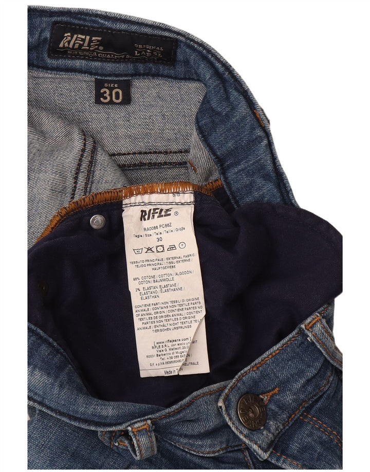 Vaqueros ajustados desgastados para mujer Rifle W30 L33 Algodón azul