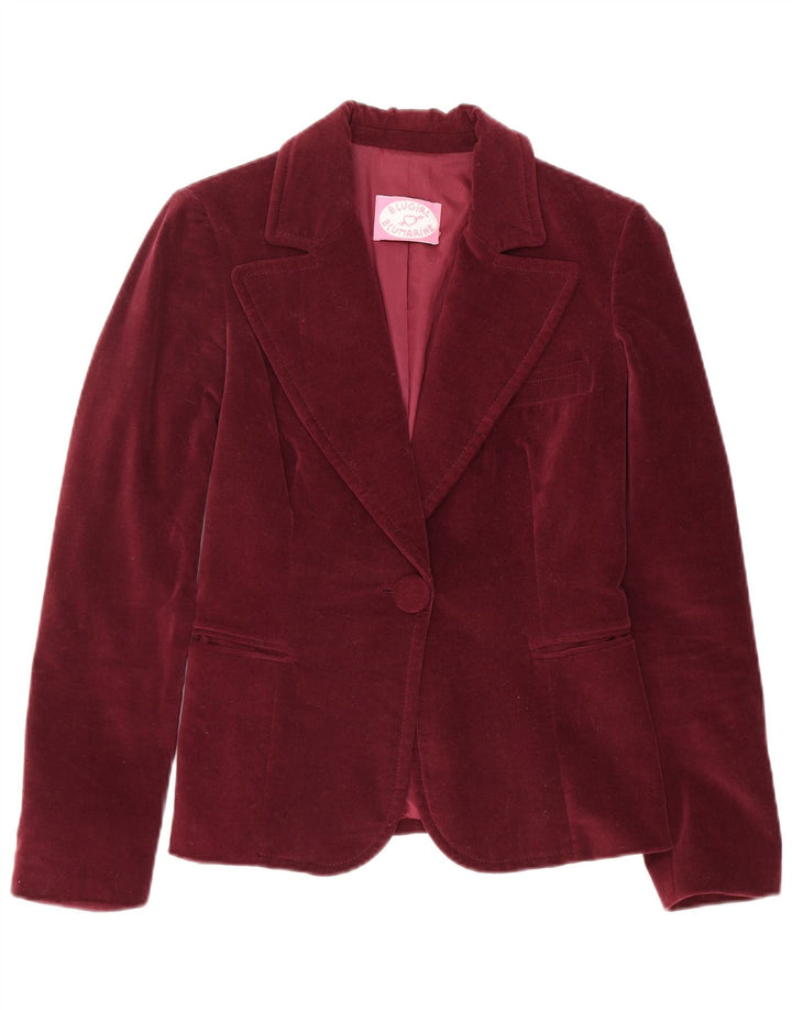 Blugirl Blumarine Chaqueta tipo blazer con 1 botón para mujer IT 42 Medium Borgoña