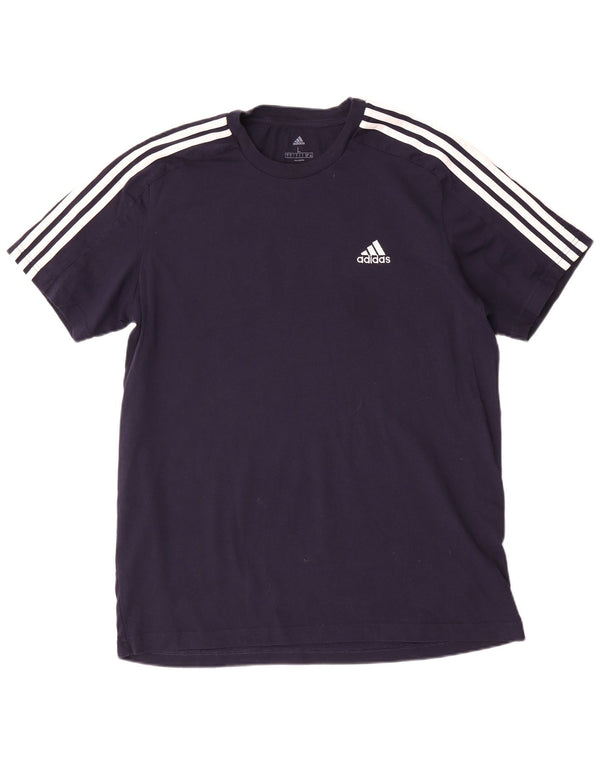 Adidas - Camiseta para hombre, talla grande, color azul marino, algodón