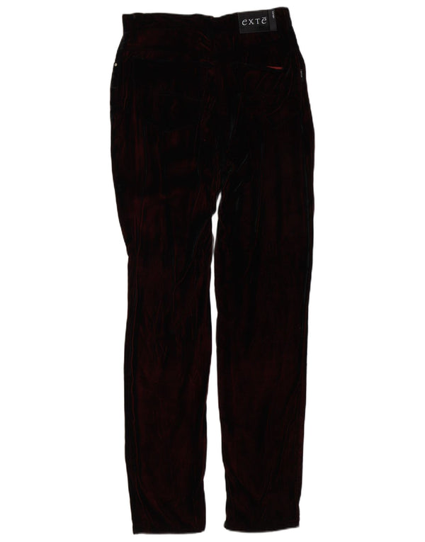 Pantalón casual de terciopelo ajustado para mujer Exte W30 L32 Viscosa burdeos