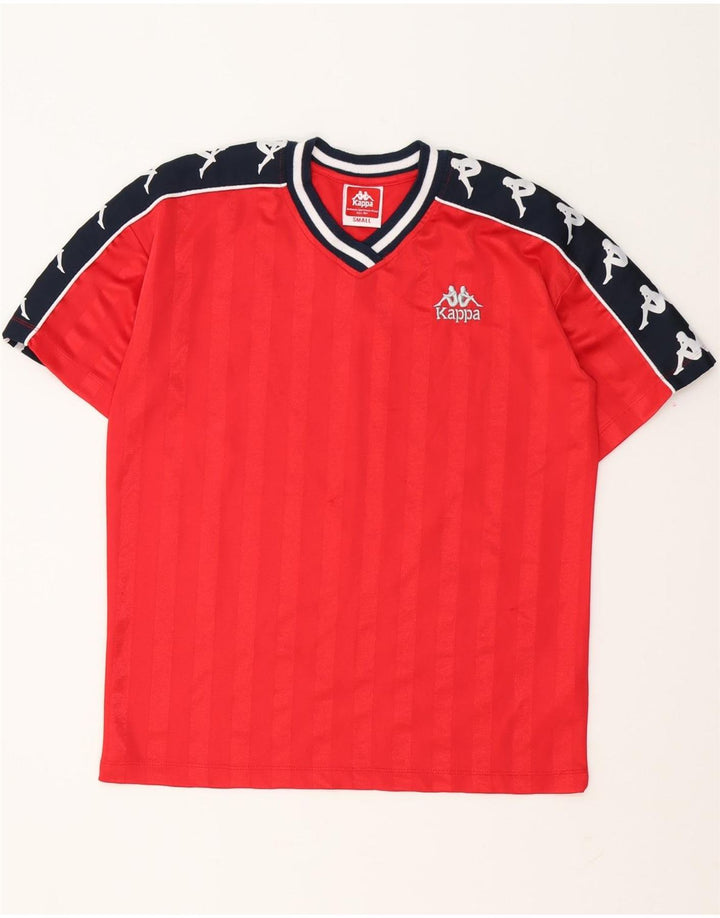 KAPPA Hombre Camiseta Gráfica Top Small Rojo Colorblock