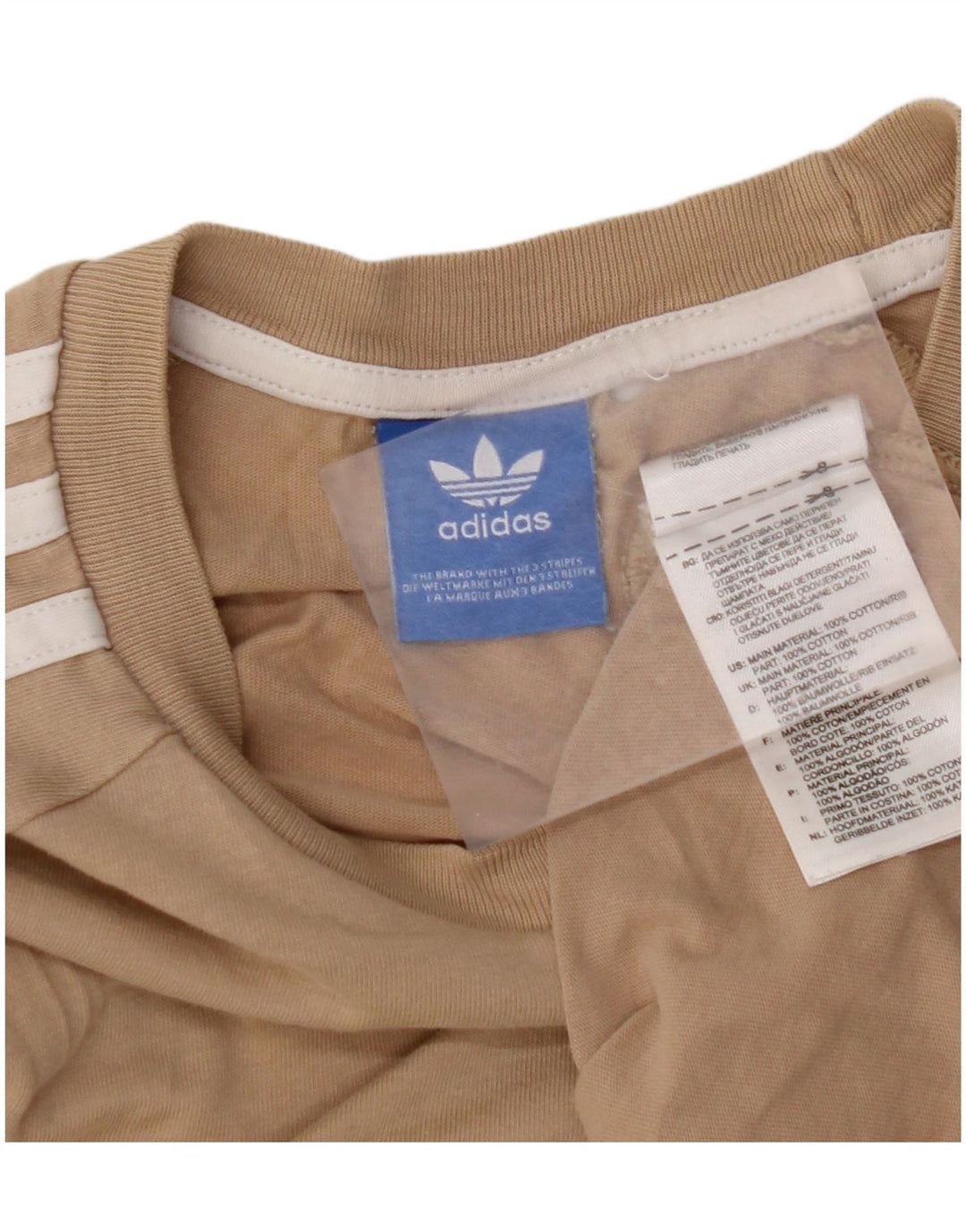 ADIDAS Camiseta para mujer Top UK 12 Algodón beige medio