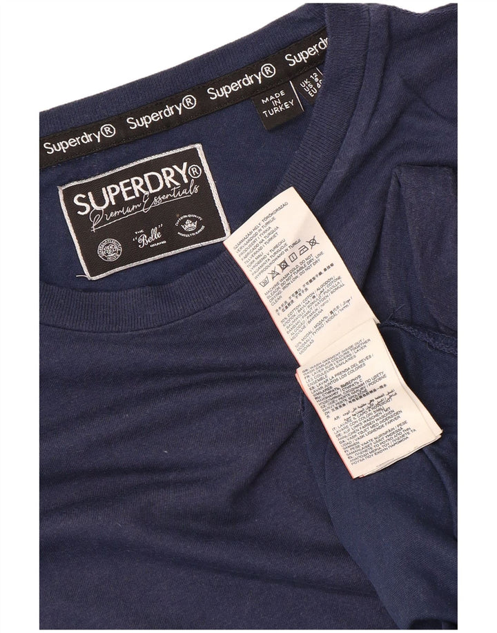 Superdry Camiseta para Mujer Top UK 40 Medium Azul Marino Algodón