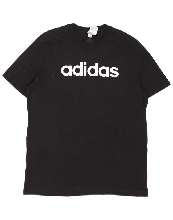 Adidas - Camiseta gráfica para hombre, talla grande, algodón negro