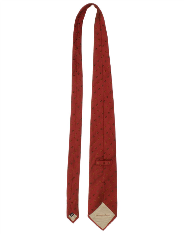 Corbata Ermenegildo Zegna para hombre talla única seda geométrica roja clásica