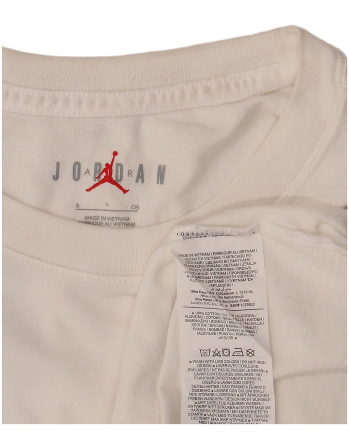 JORDAN Camiseta gráfica para hombre Top pequeño de algodón blanco
