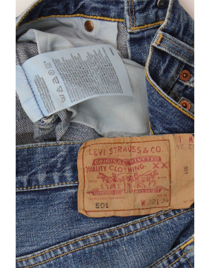 Levi's Hombre 501 Vaqueros Rectos W32 L34 Algodón Azul