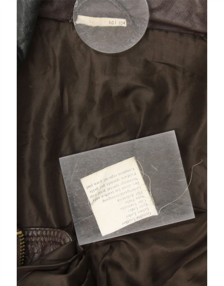 VINTAGE Mens Leather Jacket IT 50 Large Brown Leather Vintage Vintage and Second-Hand Vintage from Messina Hembry 
